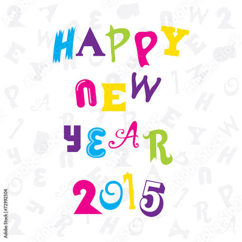 happy new year 2015 doddle design vector