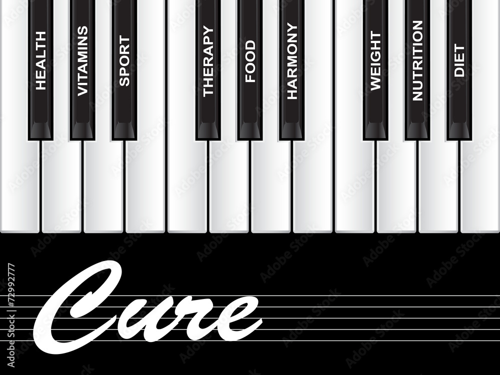 Fototapeta premium Conceptual piano word cloud