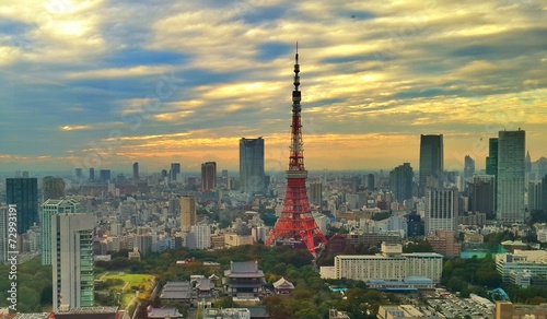 Canvas Print Sunset at Tokyo tower