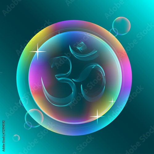 Abstract colorful OM sign