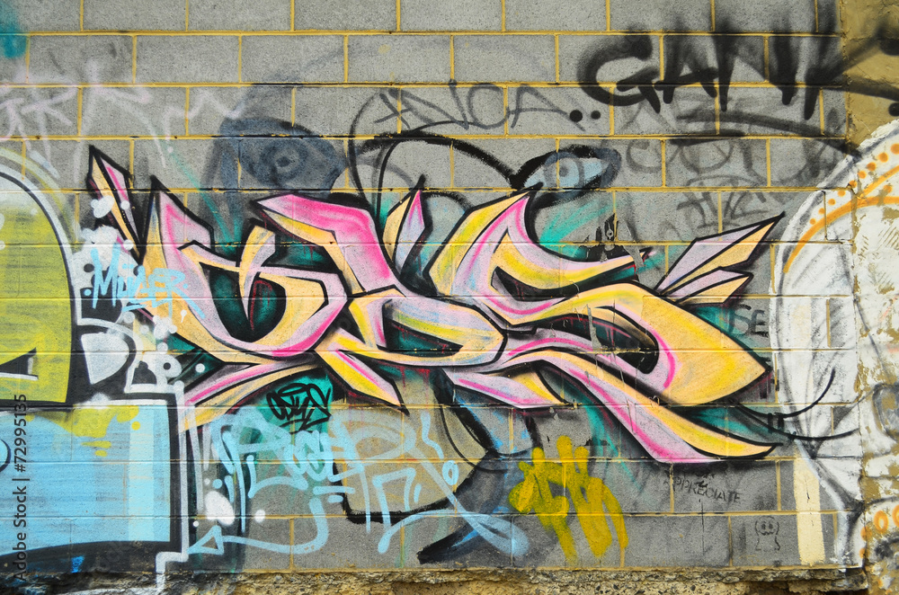 Graffiti Street Art Wall Stock Photo | Adobe Stock