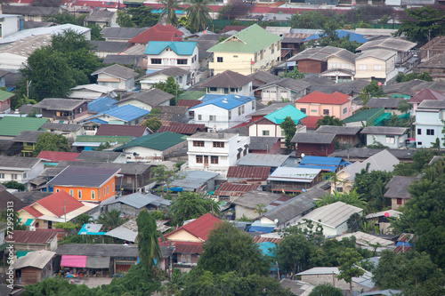 Photography Slums of Bangkok, Thailand Aerial view