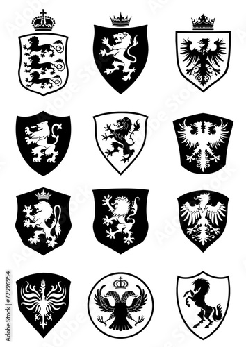 Set of shield heraldry