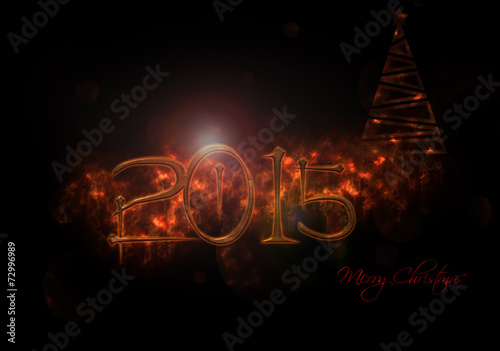 2015 Christmas and New Year Greeting Card fiery