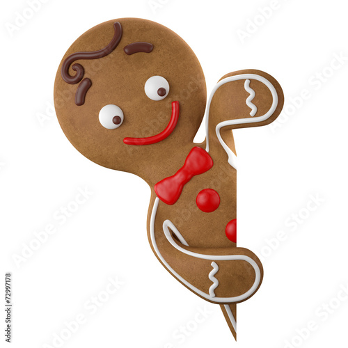 3d character, cheerful gingerbread, Christmas funny decoration