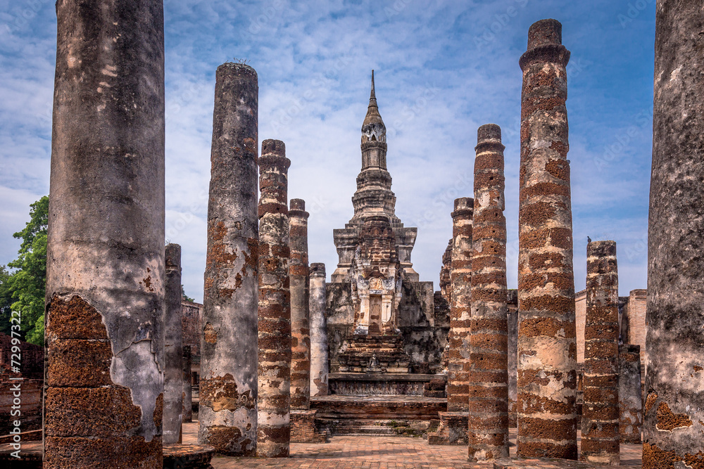 Naklejka premium Sukhothai historical park,Mahatat Temple