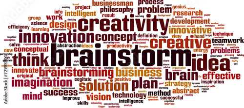 Brainstorm word cloud concept. Vector illustration