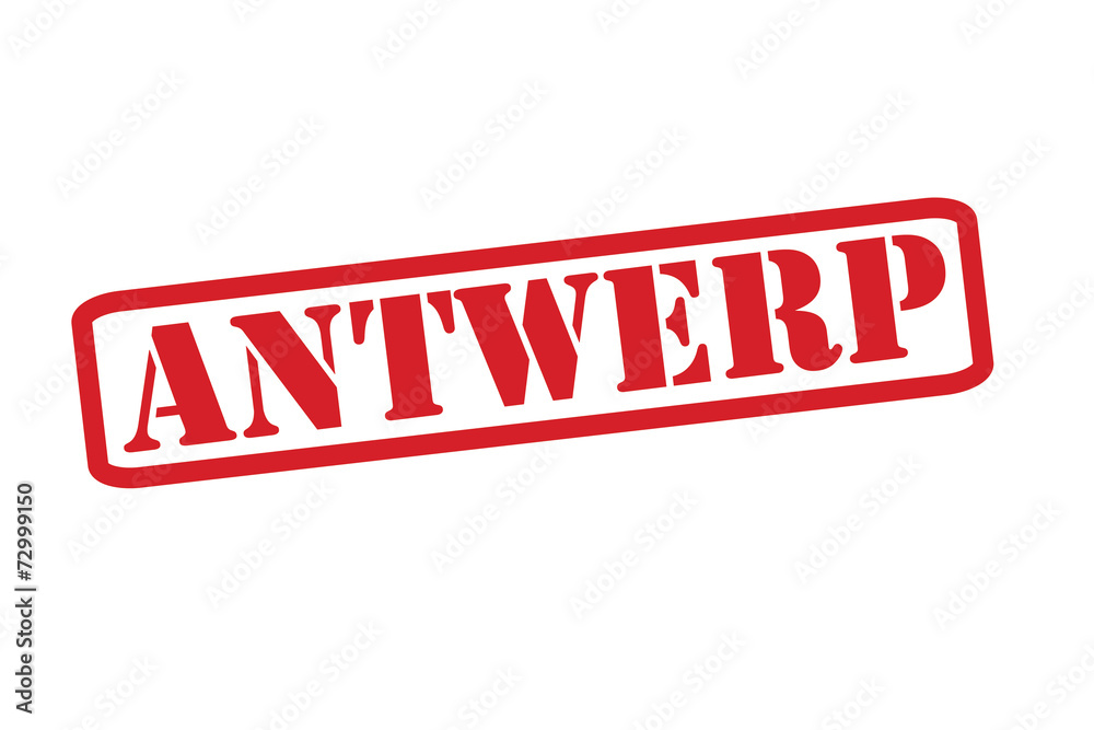 Fototapeta premium ANTWERP Red Rubber Stamp vector over a white background.