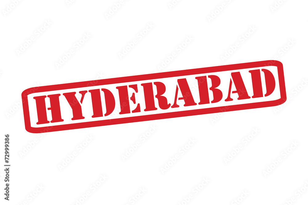 HYDERABAD Red Rubber Stamp vector over a white background.