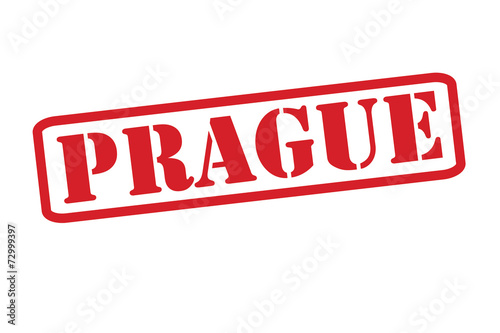 PRAGUE Red Rubber Stamp vector over a white background.