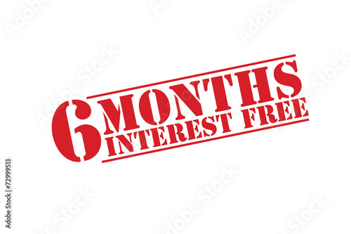 6 MONTHS INTEREST FREE Rubber Stamp vector