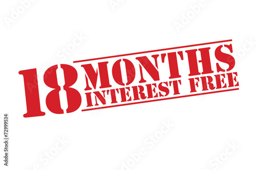 18 MONTHS INTEREST FREE Rubber Stamp vector