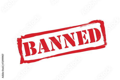 BANNED red rubber stamp vector over a white background.