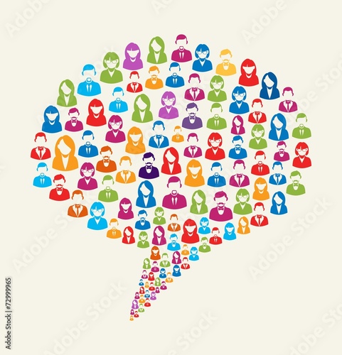 Social media user speech bubble