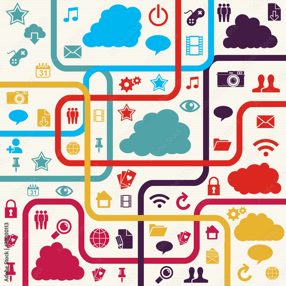 Fototapeta premium Colorful Social media background