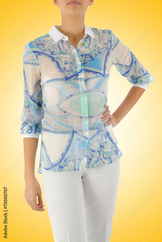 Woman in fashion dress concept on white Woman in fashion dress concept on white