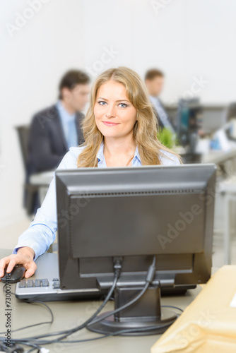Woman at her office desk