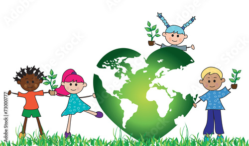green world with children