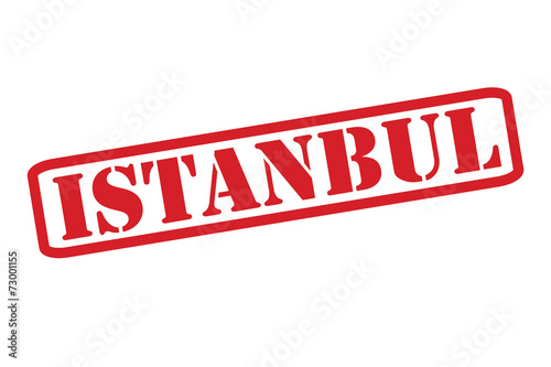 ISTANBUL Red Rubber Stamp vector over a white background.