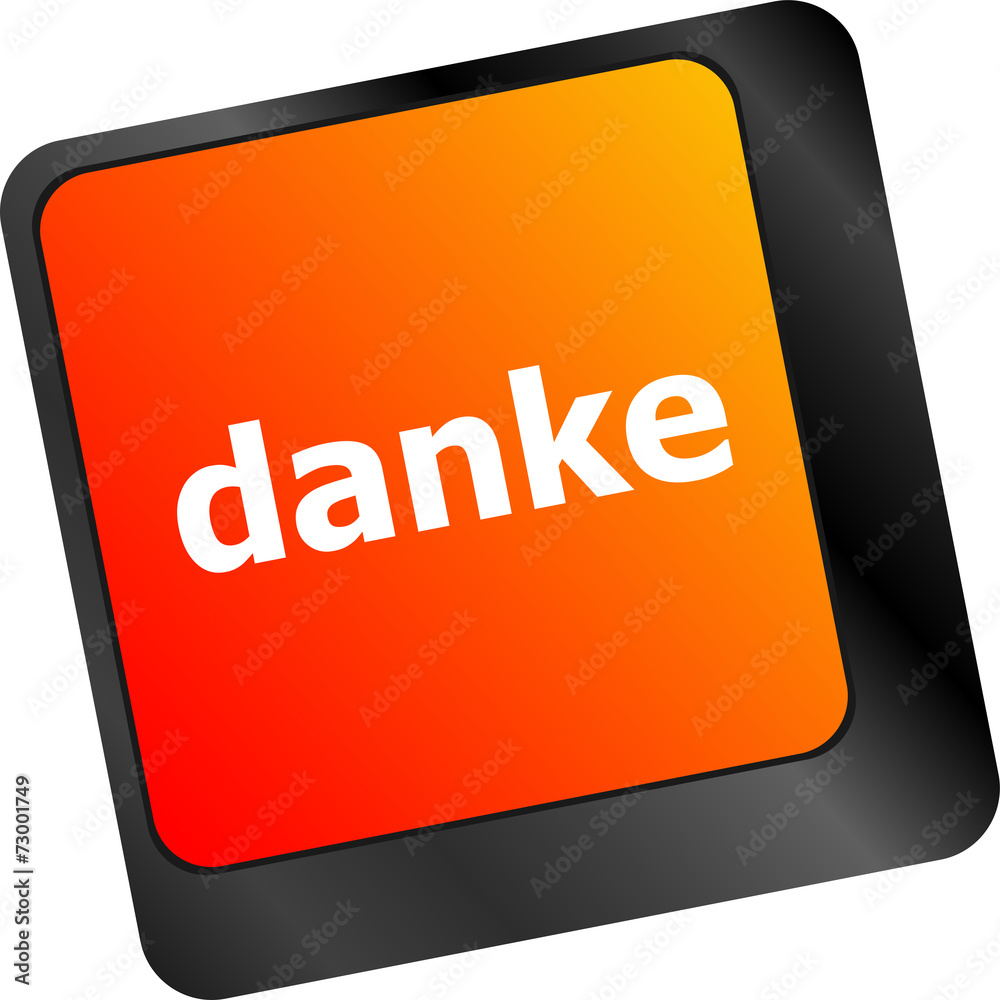 a thank you (danke) message on enter key of keyboard a thank you (danke) message on enter key of keyboard
