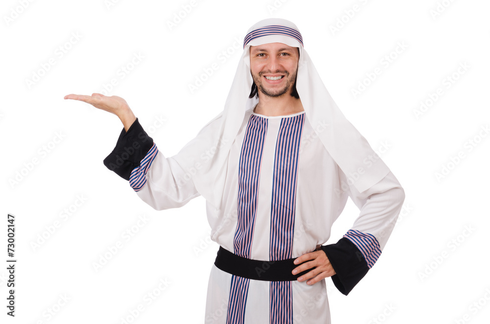 Concept with arab man isolated on white Concept with arab man isolated on white