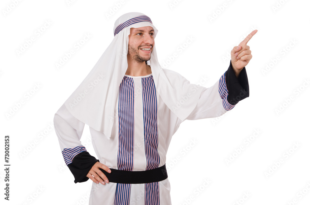 Concept with arab man isolated on white Concept with arab man isolated on white