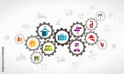 Holiday icon set . Vacation travel concept illustration