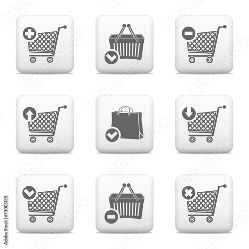 Vector shopping cart and shopping basket icons