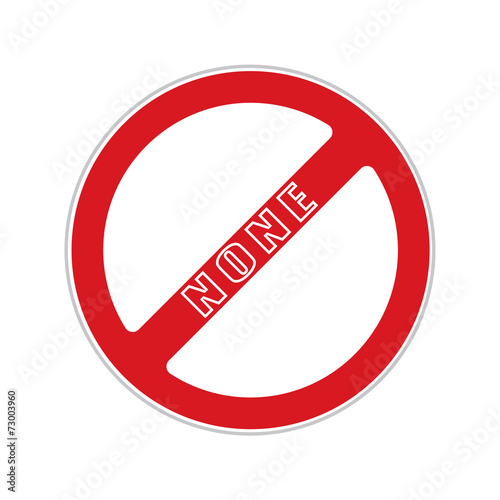 No Sign , isolated on white background