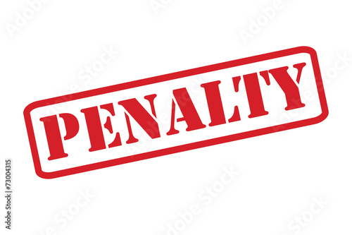 PENALTY red Rubber Stamp vector over a white background. photo
