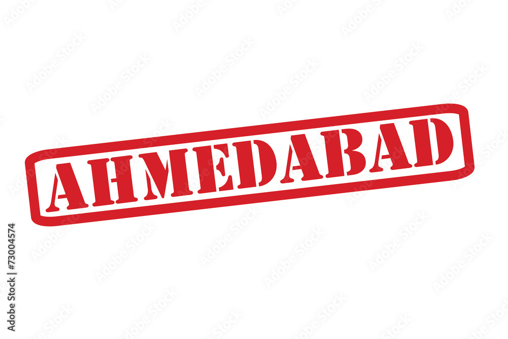 AHMEDABAD Red Rubber Stamp vector over a white background. AHMEDABAD Red Rubber Stamp vector over a white background.
