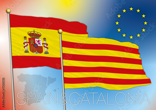 catalonia and spain flags