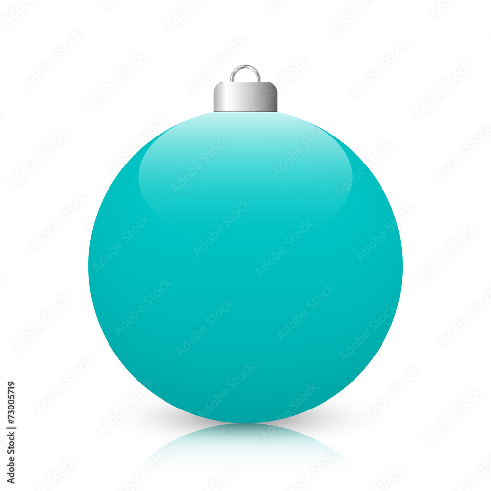 Cyan Christmas Ball with Reflection Cyan Christmas Ball with Reflection