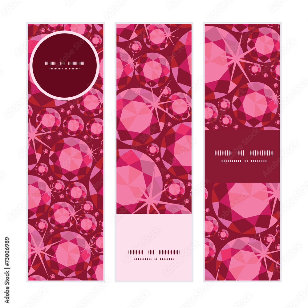 Vector ruby vertical banners set pattern background Vector ruby vertical banners set pattern background