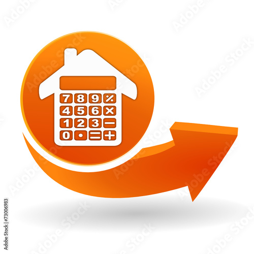calculatrice maison sur bouton web orange