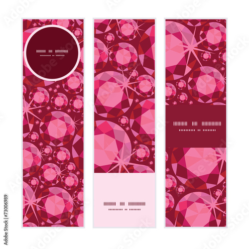 Vector ruby vertical banners set pattern background