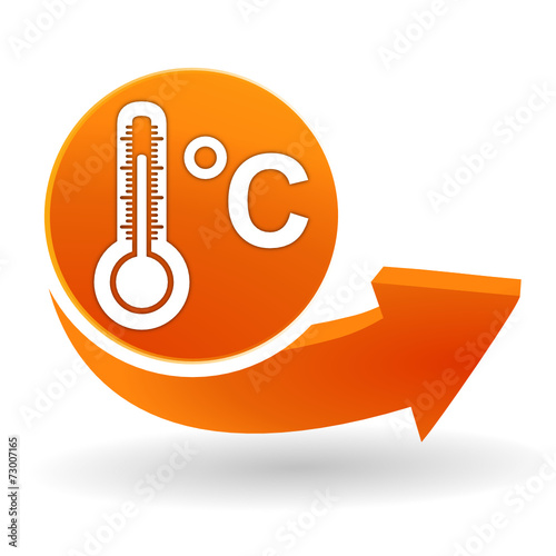 degrés celsius sur bouton web orange