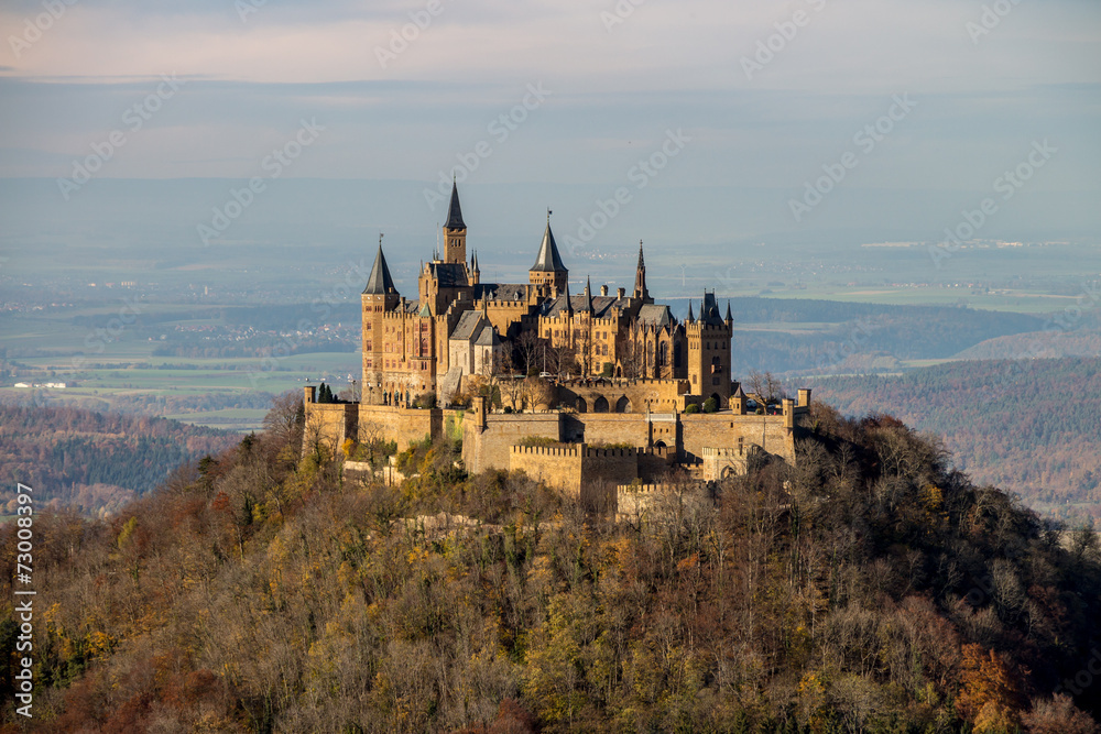 Fairy tale castle Burg Hohenzollern in autumn