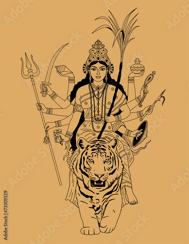 Indian Goddess Durga Stock Vector | Adobe Stock Indian Goddess Durga Stock Vector | Adobe Stock