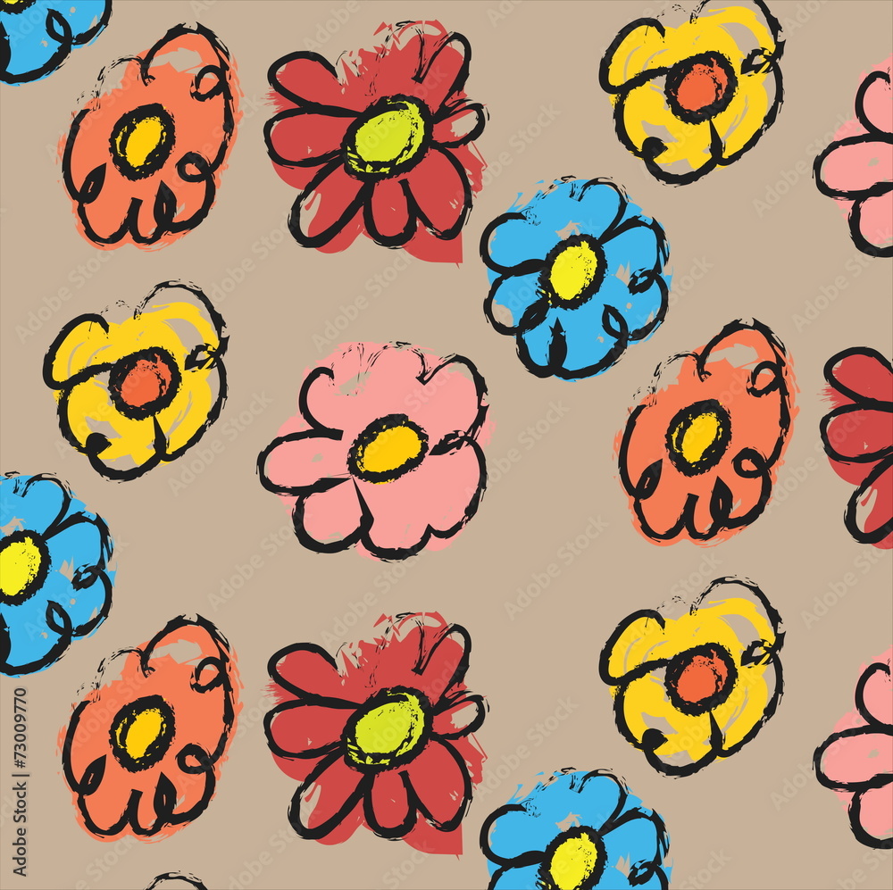 doodle floral pattern