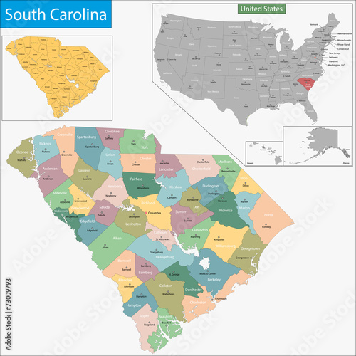 South Carolina map