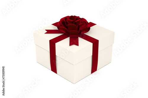 Present, Gift Box with Red Ribbon
