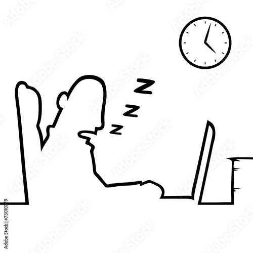 Man asleep at work