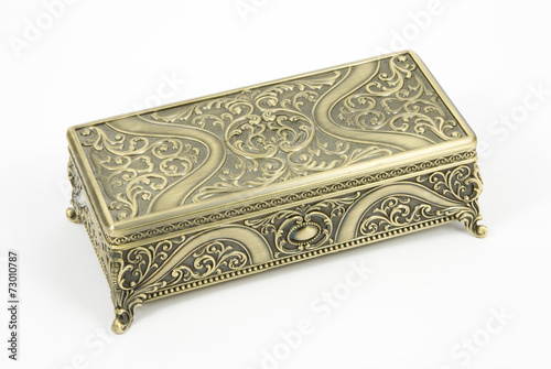 gold casket on a white background