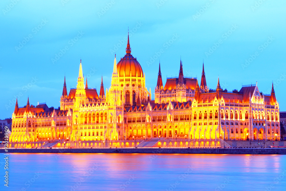 Fototapeta premium Hungary. Budapest. Night. Parliament palace