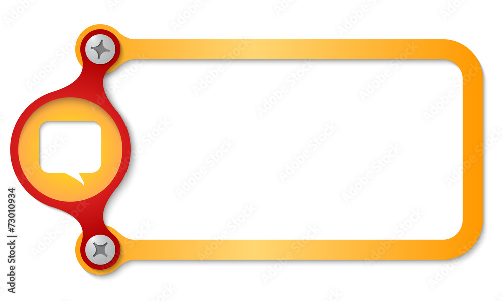 yellow frame with screws and speech bubble yellow frame with screws and speech bubble