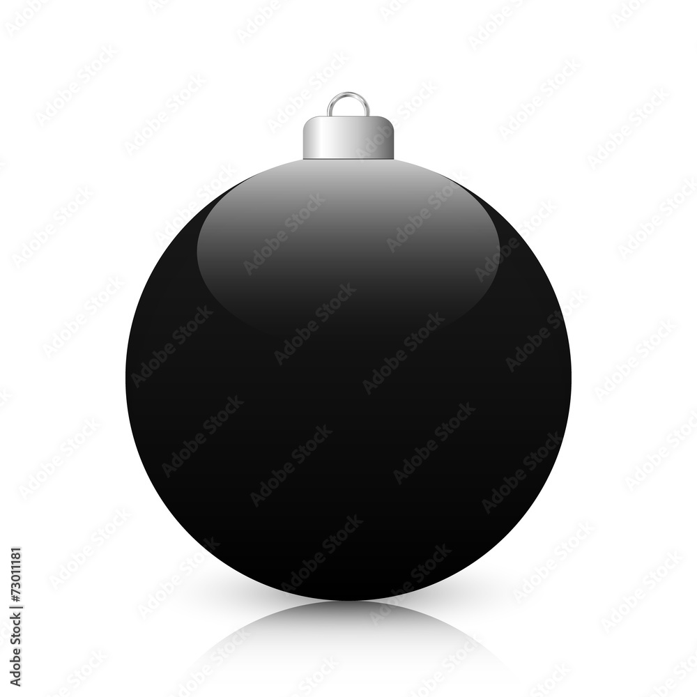 Black Christmas Ball with Reflection Black Christmas Ball with Reflection