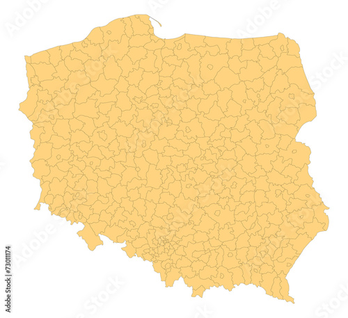 Polska - powiaty - podział administracyjny