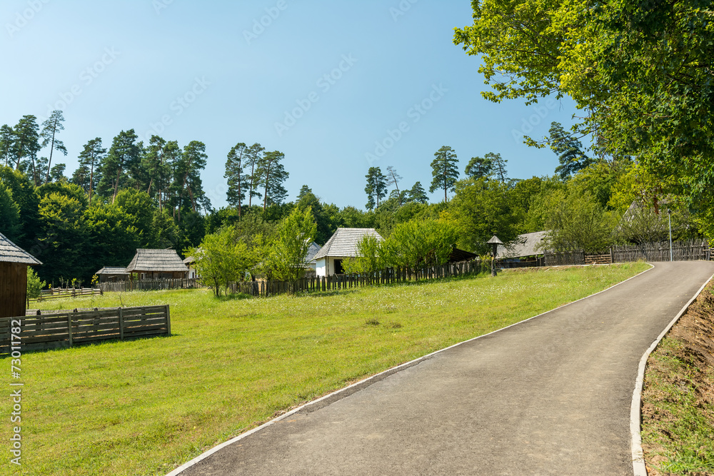 Old Romanian Village View In The Carpathian Mountains Old Romanian Village View In The Carpathian Mountains