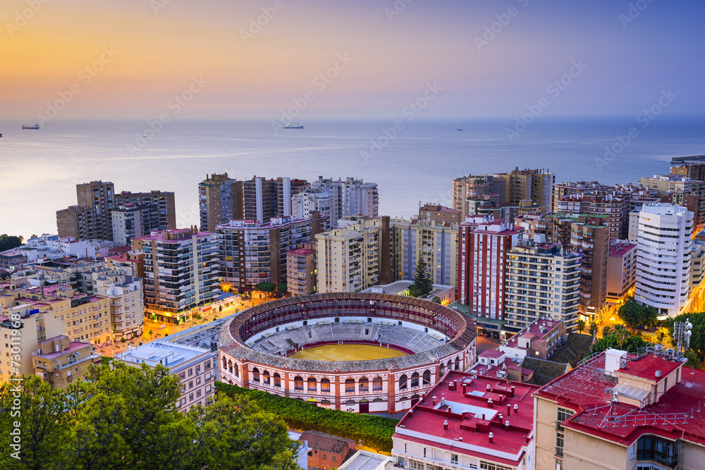 Naklejka premium Malaga, Spain Cityscape